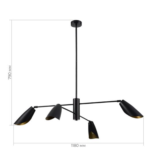 SLE1254-403-04 Светильник подвесной Черный/Черный E14 4*60W ALTON
