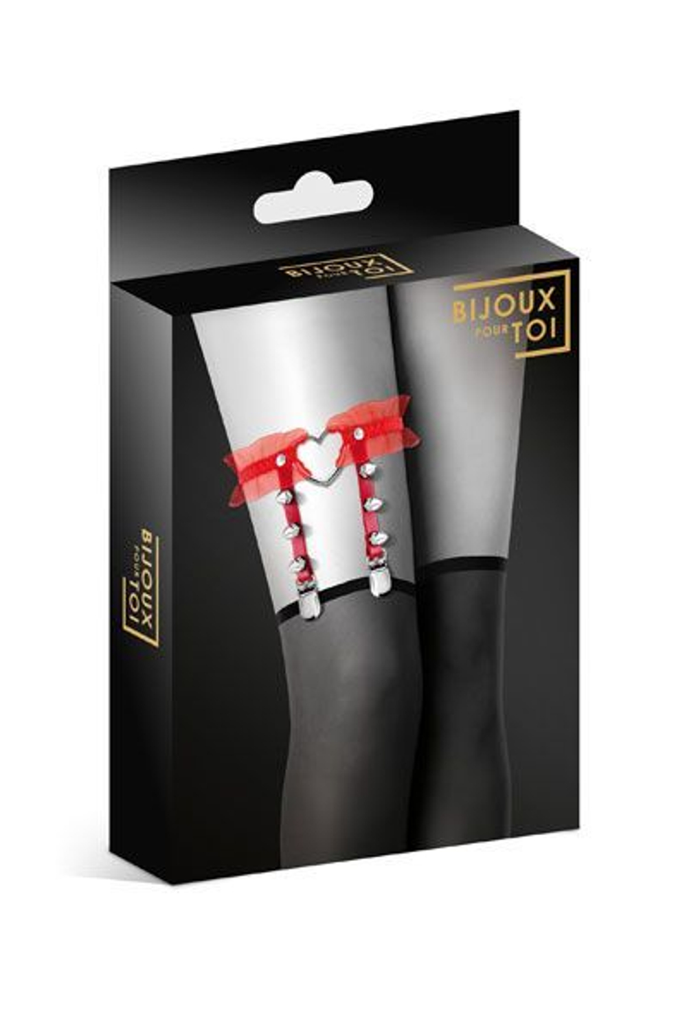 Красная подвязка с сердцем и шипами GARTER WITH HEART (Размер: S-M-L) (Цвет: красный)