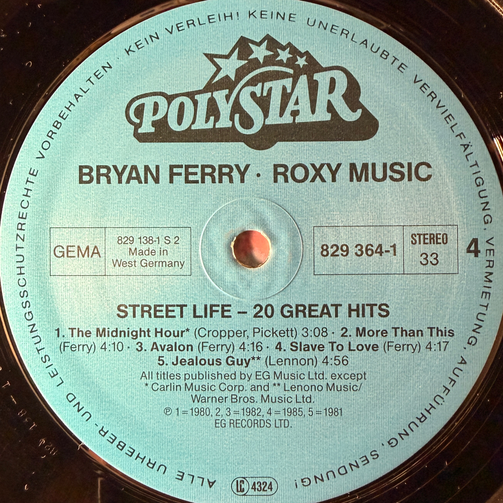 Roxy Music / Bryan Ferry ‎– Street Life - 20 Great Hits 2LP (Германия 1986г.)Т