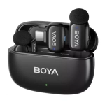 Ультракомпактная двухканальная беспроводная микрофонная система BOYA MINI-12 (2 микрофона / USB-C / Lightning iOS)