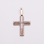 Крест с дорожками из фианитов