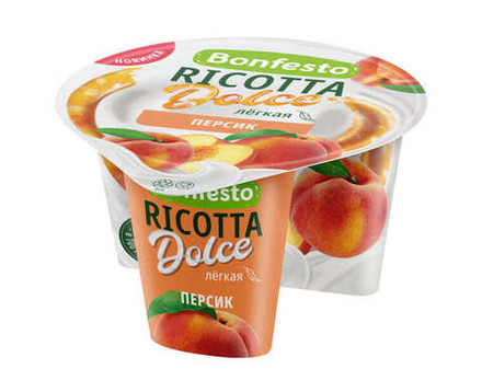Сыр мягкий "Ricotta Dolce" 125г. Персик Bonfesto