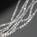 Перламутр речных ракушек, звездочки, 7-11мм, белый