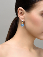 Серьги "Amour" gold с голубым агатом