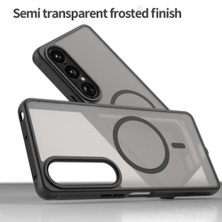 Чехол с MagSafe для Sony Xperia 1 VII (1-7), черный боковые рамки и тонированная прозрачная крышка
