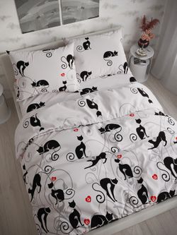 Простынь Сказка "Кошки на белом" 150х215 см