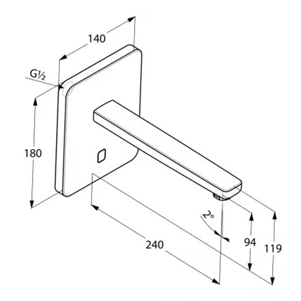 Смеситель скрытого монтажа для раковины  Kludi Zenta E сенсорный (3840205)