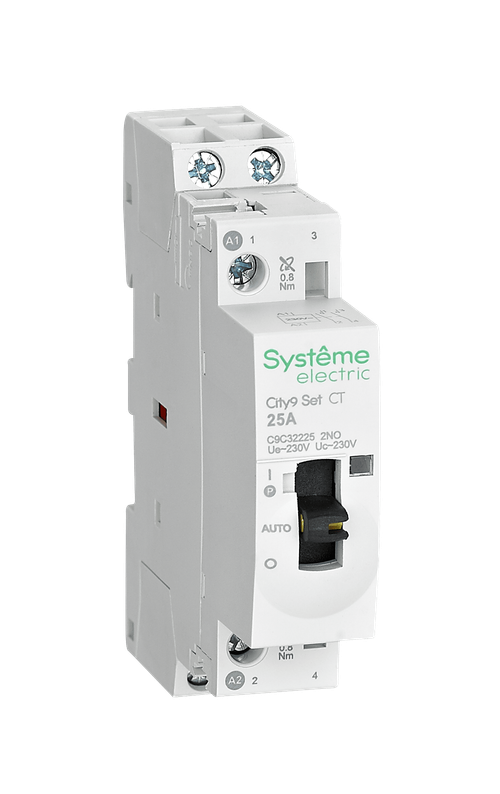 Контактор модульный 25A 230В 2НО AC 2Р 230В-230В City9 Set C9C32225 Systeme Electric