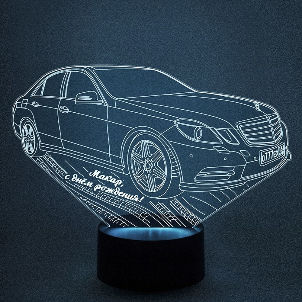 Светильник "Автомобиль - Mercedes-Benz E200" (Ваш текст)