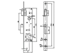 Замок ELEMENTIS  ELM0907.67 153 PZ/F16/25/85/8 с ригелем и защелкой