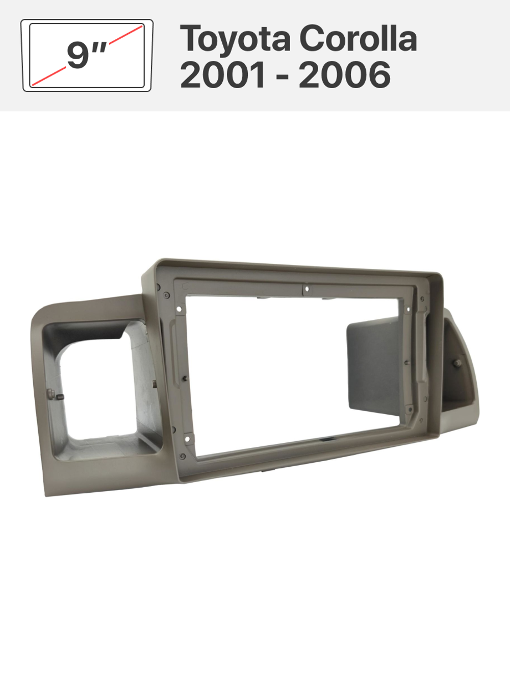 Переходная рамка и комплект проводов для Toyota Corolla 2001 - 2004 (правый руль), 2001 - 2006 (левый руль)