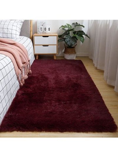 Ковер прикроватный плюшевый бургунди 60х90см (026-60-90)