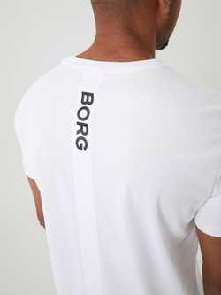 Мужская теннисная футболка Björn Borg Ace T-shirt Stripe - brilliant white
