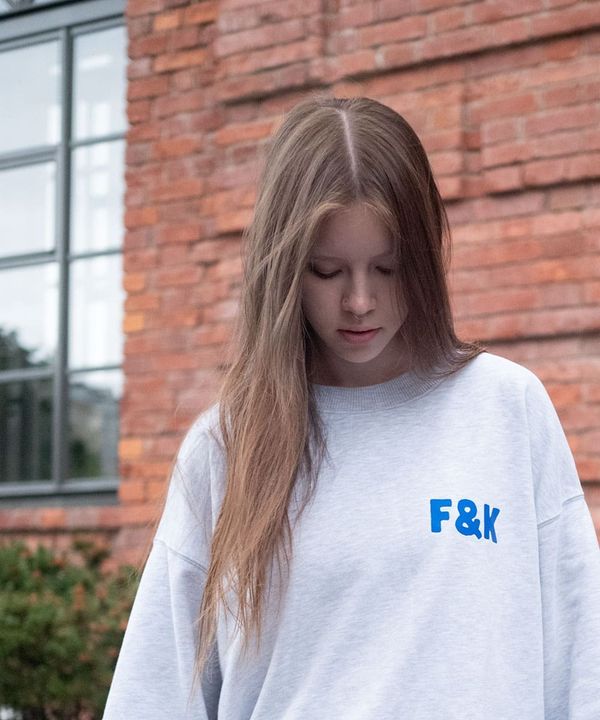 Толстовка F&K меланж серая - фото 7