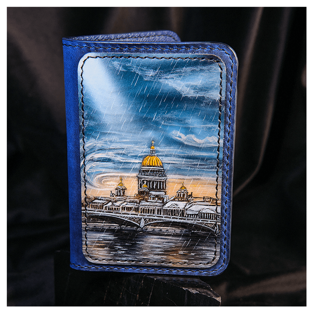 Обложка для документов «Городские мотивы» синяя