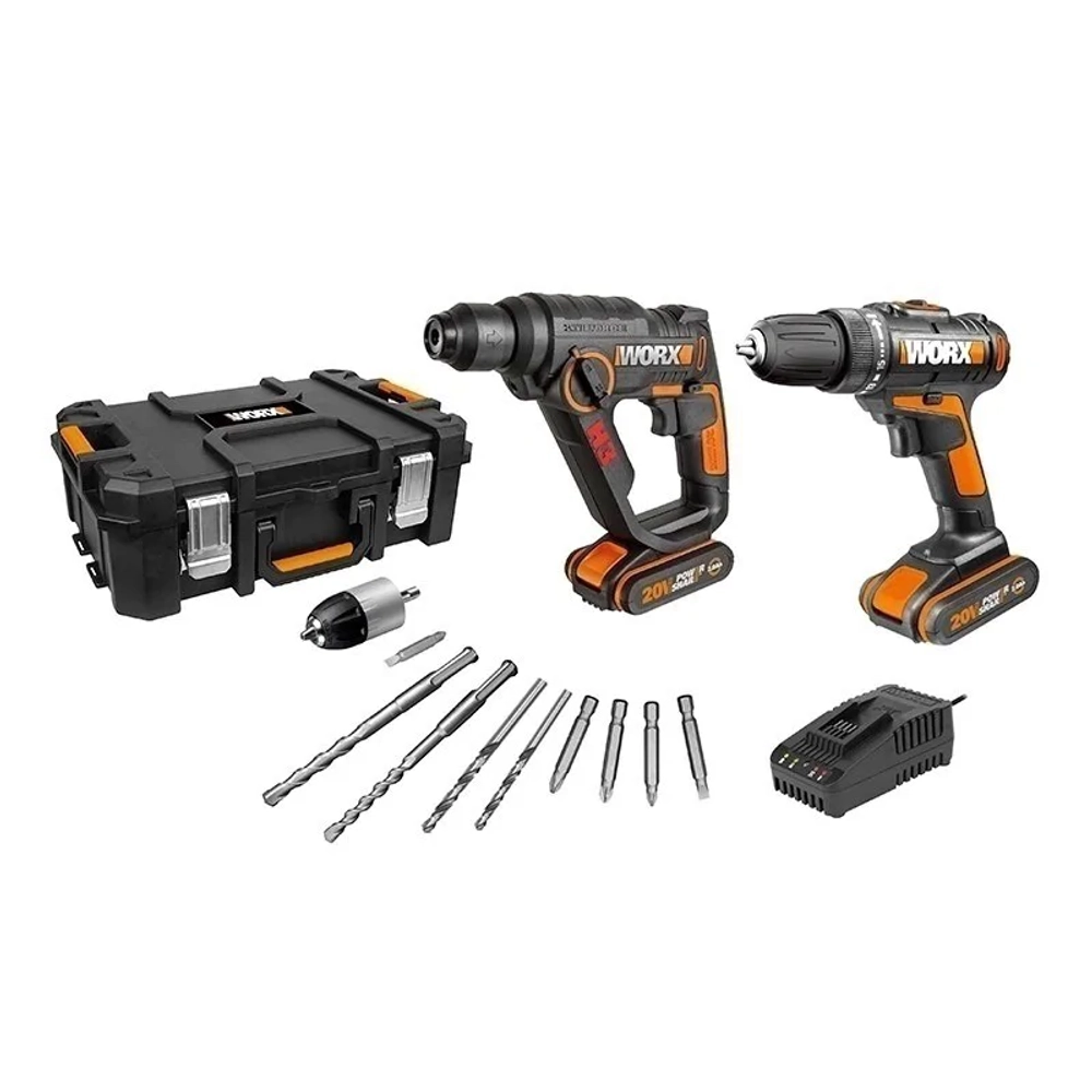 WORX WX927 комплект аккумуляторных инструментов (2 x 2 Ач, ЗУ)