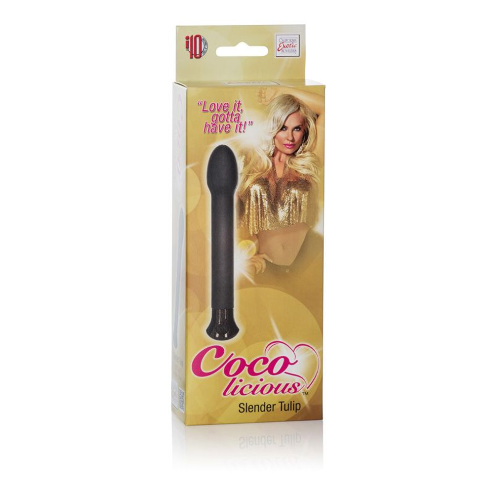 Чёрный вибромассажер Coco Licious Slender Tulip Vibes - 17 см. (Цвет: черный)