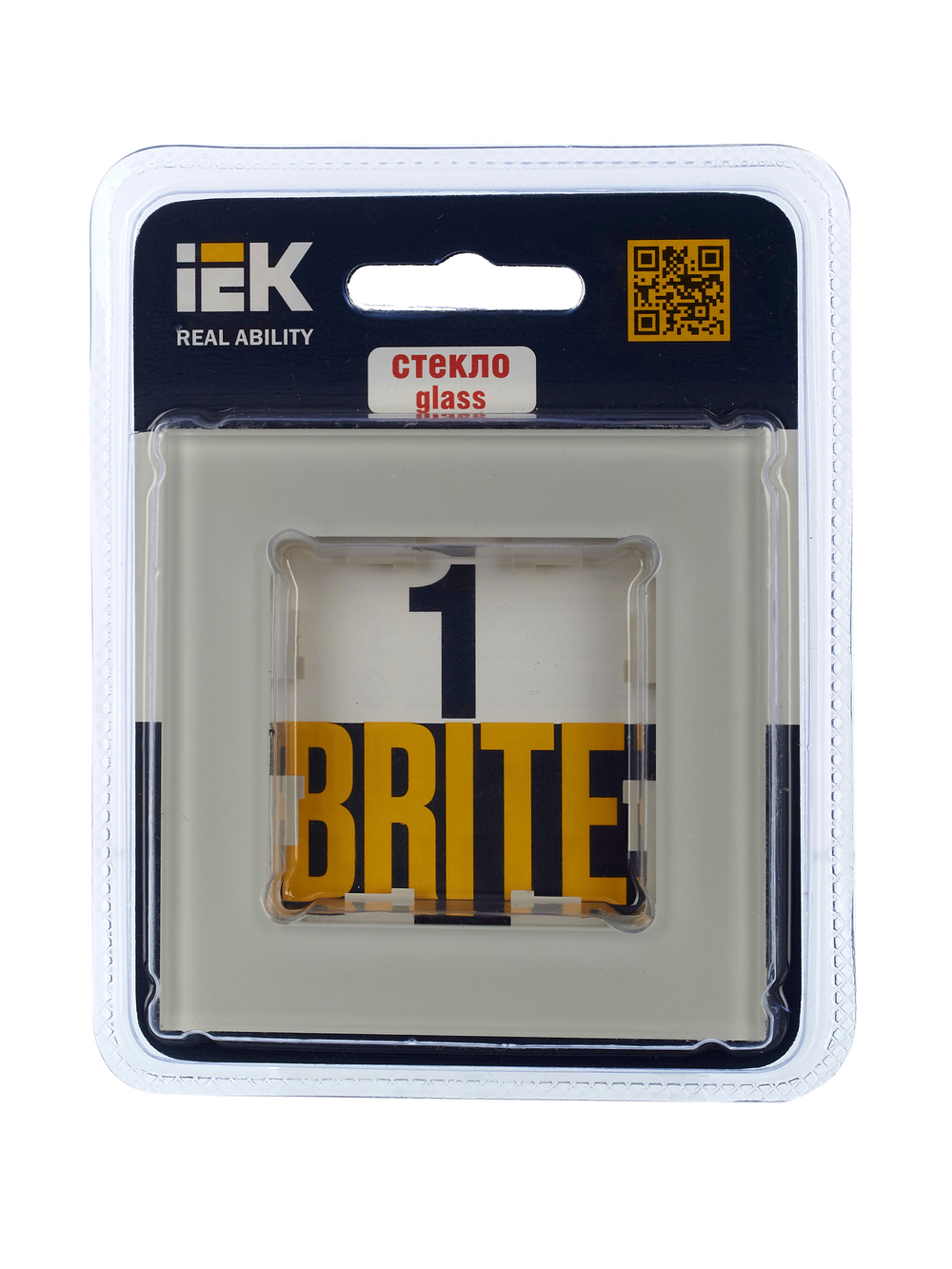 BRITE Рамка 1 -местная РУ-1-2-БрВа стекло ванильный IEK