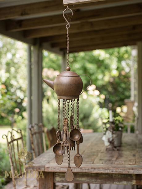 Декор подвесной "Чайник" 20x12x48см + 23см подвес музыка ветра от CAMPO Home & Garden