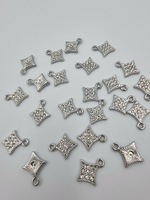 Подвеска-украшение для нижнего белья ромбик серебро/стразы