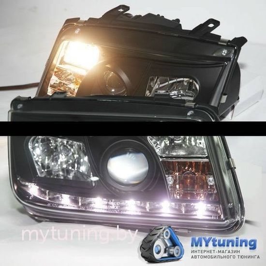 Передние фары BLACK DAYLIGHT для Volkswagen Bora
