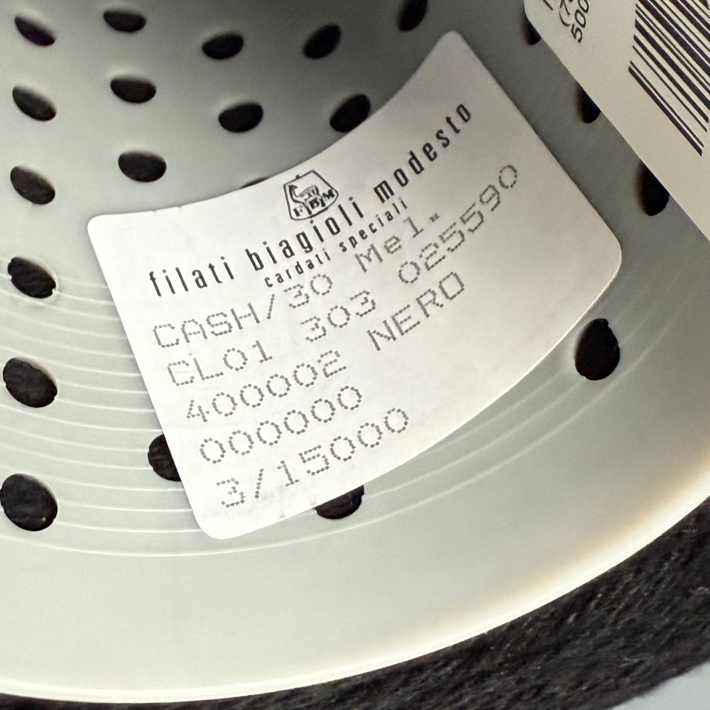 Пряжа Filati Biagioli Modesto Cash 30 3/15 (70% меринос экстрафайн, 30% кашемир) 500м/100 м, черный