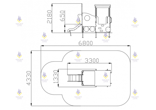 Игровой комплекс «Паровозик» с горкой