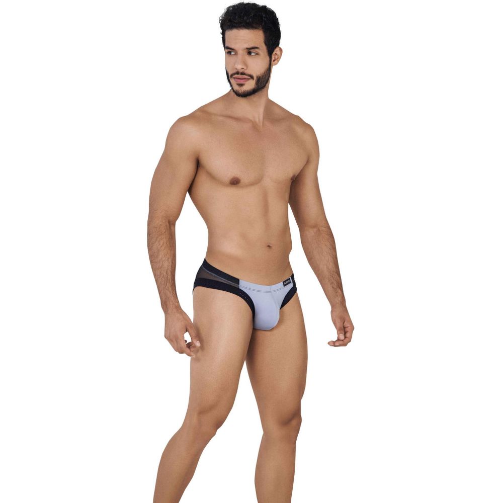 Мужские трусы слипы серые с черными вставками Clever AIR BRIEF 062113