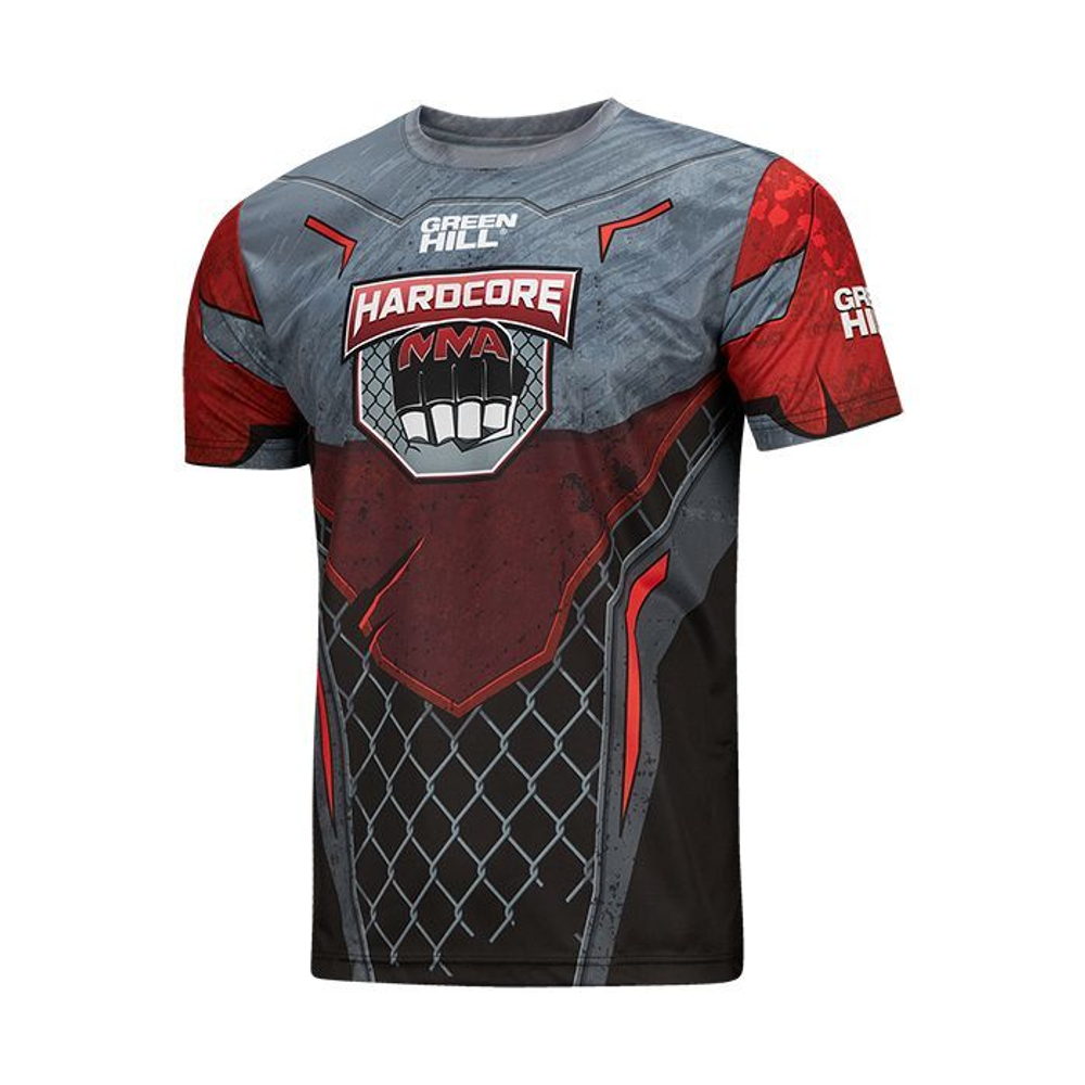 TSH-10570 Футболка HARDCORE MMA красно-чёрная