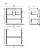Тумба с раковиной Sancos Libra Floor 80 см LB80FECH дуб чарльстон