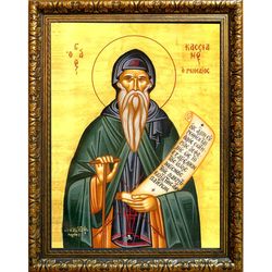 Иоанн Кассиан Римлянин преподобный. Икона на холсте.
