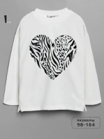 Белый лонгслив для девочки