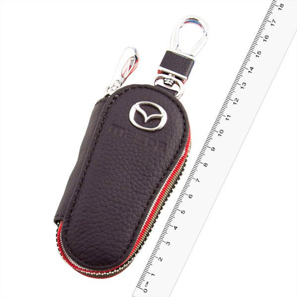 Ключница кожаная овальная с молнией Mazda