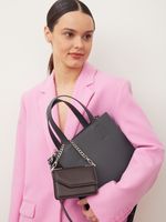 ШОППЕР МАЛЕНЬКИЙ ЧЕРНЫЙ|ГРАФИТ|Т.КОРИЧНЕВЫЙ