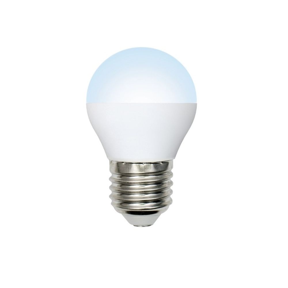 LED-G45-7W-NW-E27-FR-NR Лампа светодиодная. Форма шар. матовая. Серия Norma. Белый свет 4000K. Картон. ТМ Volpe