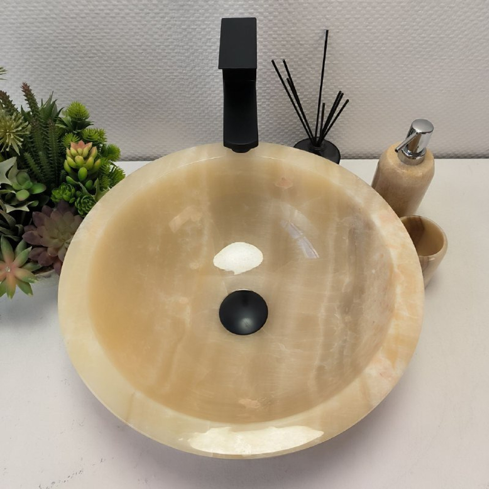 Раковина из оникса Drum Yellow Small DO-62989 40*40*15 08