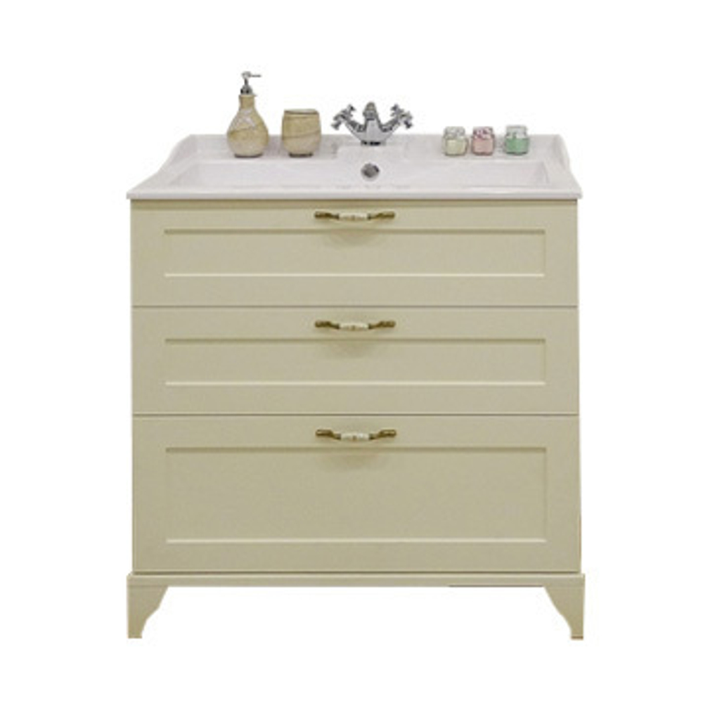 Тумба под раковину Акватон Леон 80 Н, дуб бежевый