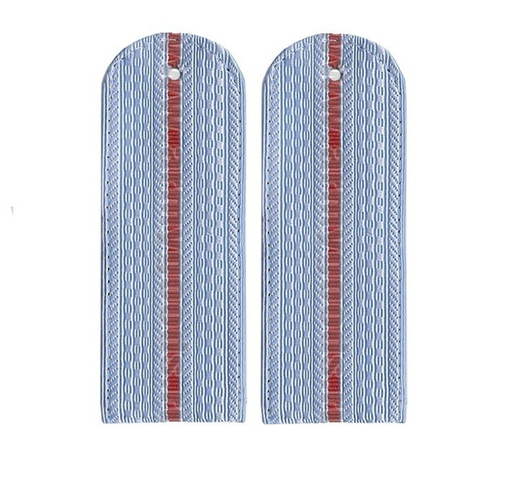 Погоны серо-голубые без канта 1 красный просвет Полиция (на пластике)