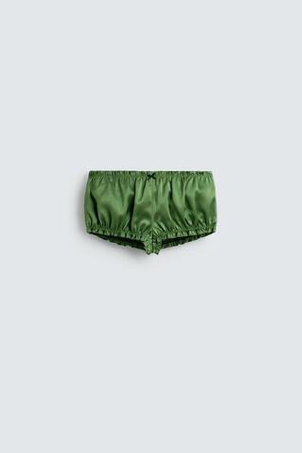 ZARA HARRY LAMBERT X DISNEY АТЛАСНЫЕ ШОРТЫ, ЗЕЛЕНЫЙ