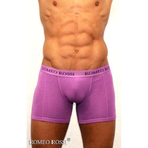 Мужские трусы боксеры удлиненные c резинкой Romeo Rossi сиреневые RR7001-06