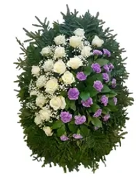 Траурный венок из живых цветов №20