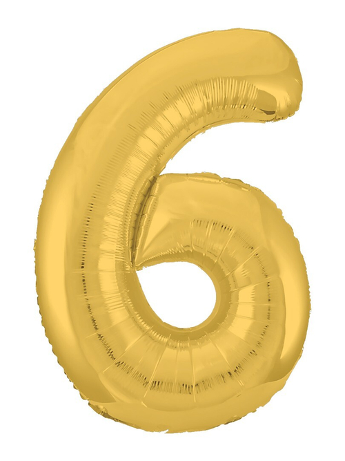 Фольгированный шар Цифра 6 Slim золото 102 см