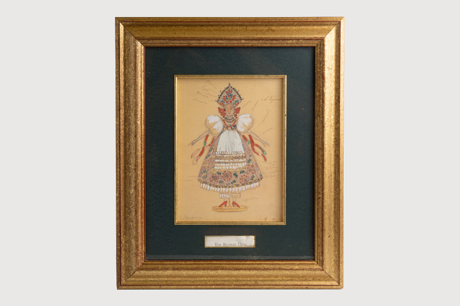 Лимитированная копия эскиза Василия Дьячкова «Русская кукла» из балета «Щелкунчик» 1919 года»