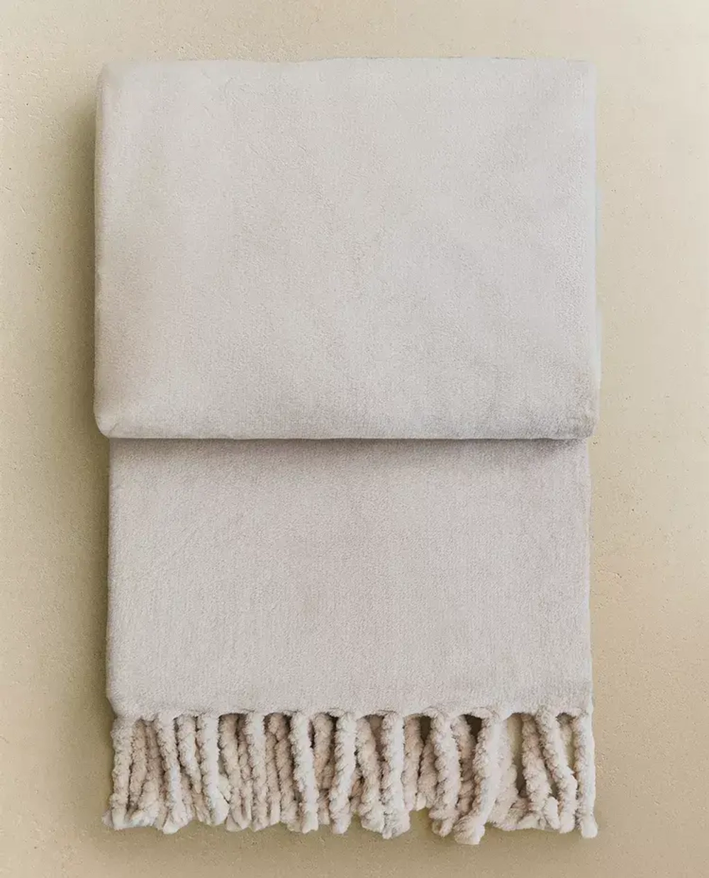 ZARA HOME ФЛИСОВЫЙ ПЛЕД, ЭКРЮ