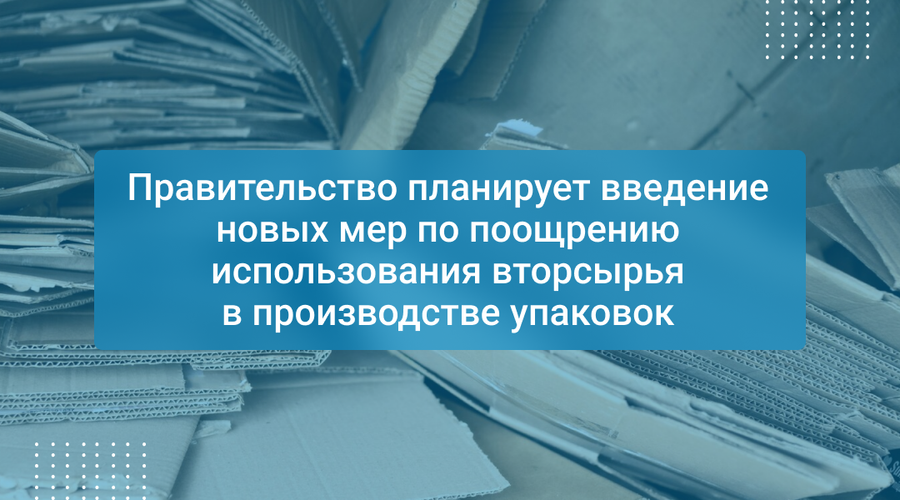 Правительство планирует введение новых мер по поощрению использования вторсырья в производстве упаковок