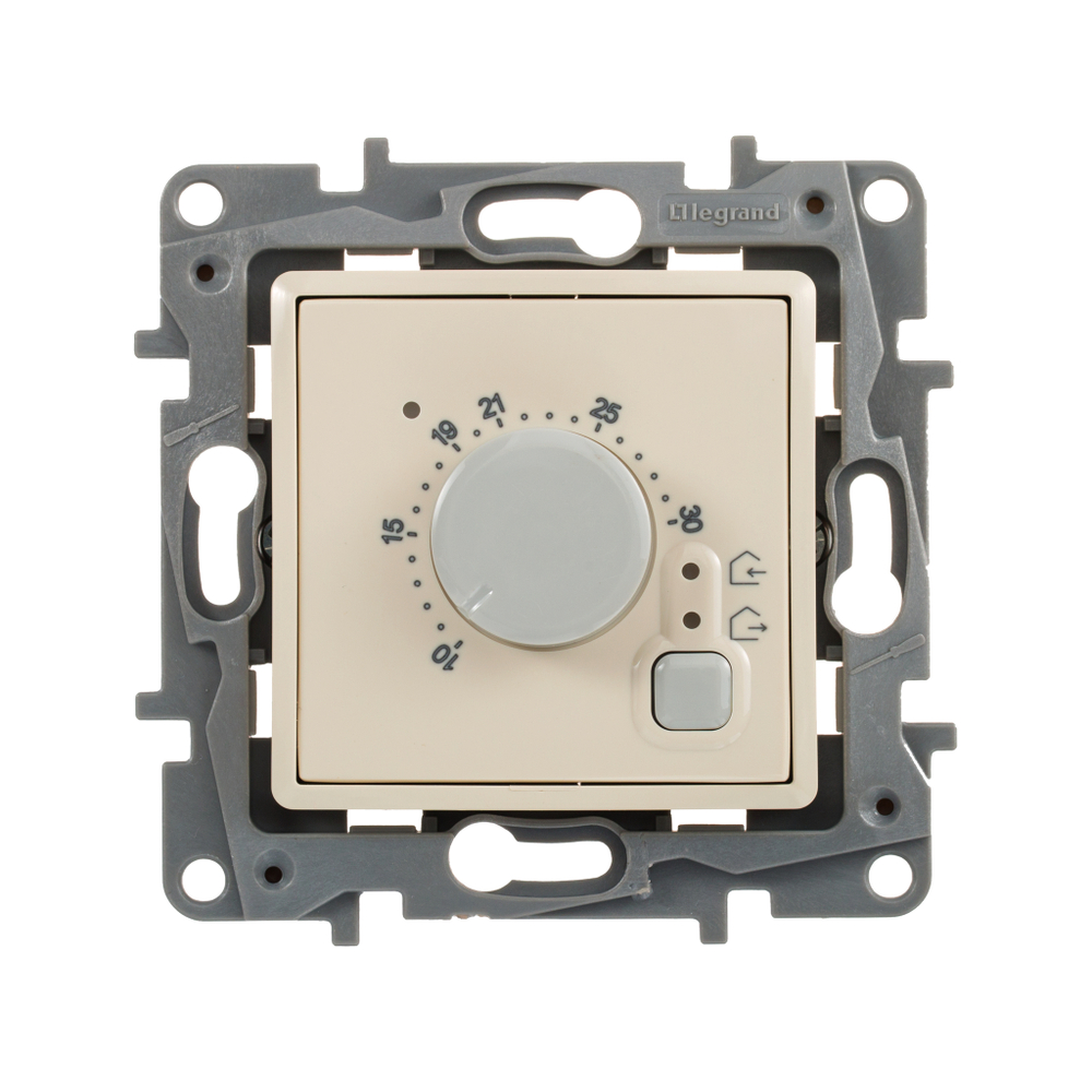 Терморегулятор для тёплого пола с внешним датчиком в комплекте 16А 230В - слоновая кость ETIKA Legrand