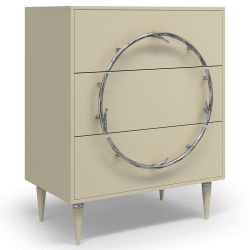 Комод Арт Колор matte Классик Сильвер с 3 ящиками Серый шелк матовый