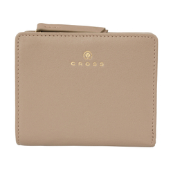 Отличный стильный американский компактный бежевый женский кошелёк из натуральной кожи 11х9,5х2 см CROSS Monaco Taupe AC898083_1-11 в коробке