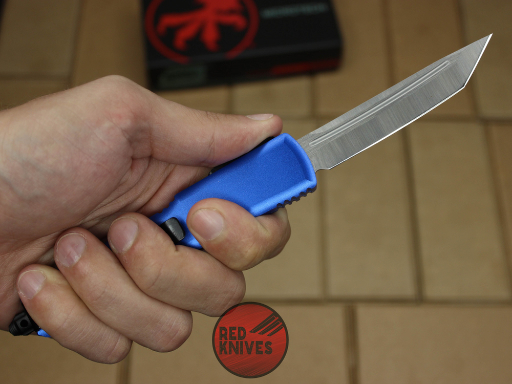 Нож Microtech Ultratech T/E - синяя рукоять, танто клинок сатин RK-380