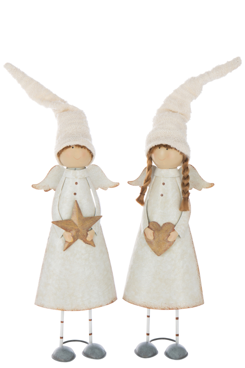 Декор "Ангел со звездой/Ангел с сердечком" большой в ассортименте 15,5x10x59см Металл,текстиль